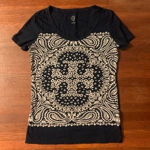 Tory Burch Navy T Shirt Sz S